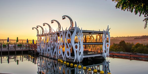 Das Saunaboot am Steg der Thermen & Badewelt Sinsheim