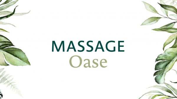 Schriftzug in grün Massage Oase