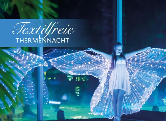 Thermennacht (textilfrei) Tänzerin mit leuchtendem Kostüm