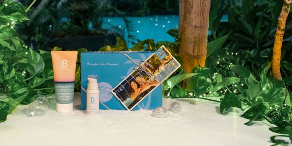 BLUPHORIA Geschenkbox vor winterlicher Dekoration
