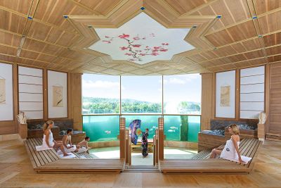 Koi-Sauna mit Aquarium